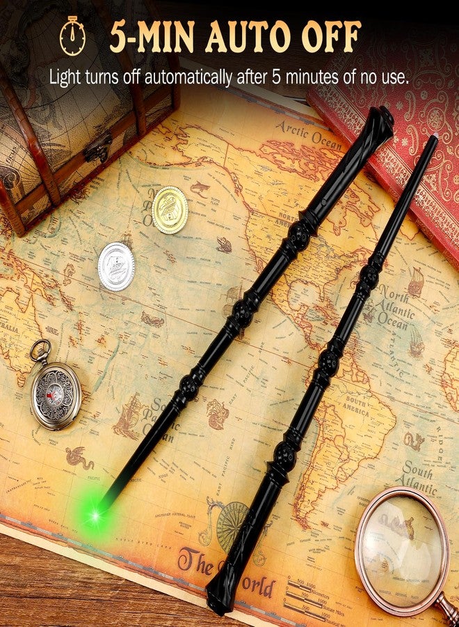 Maikoi Light Up Magic Wizard Wand with Sounds & 4 Color Lights Illuminating Witch Toys for Kids Cosplay Party Birthday Gift, Black, 2PCS - Image 5